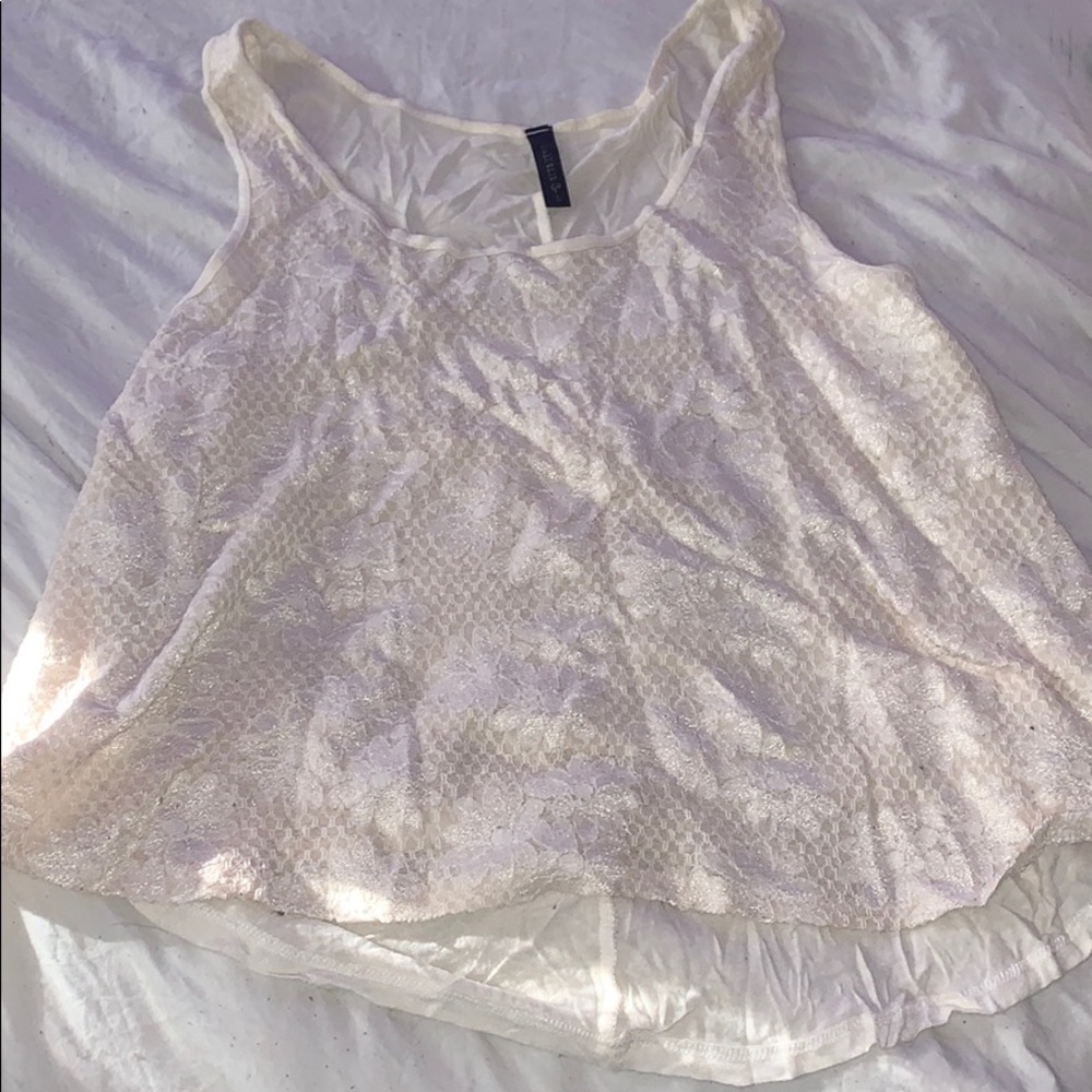 White lace tank top